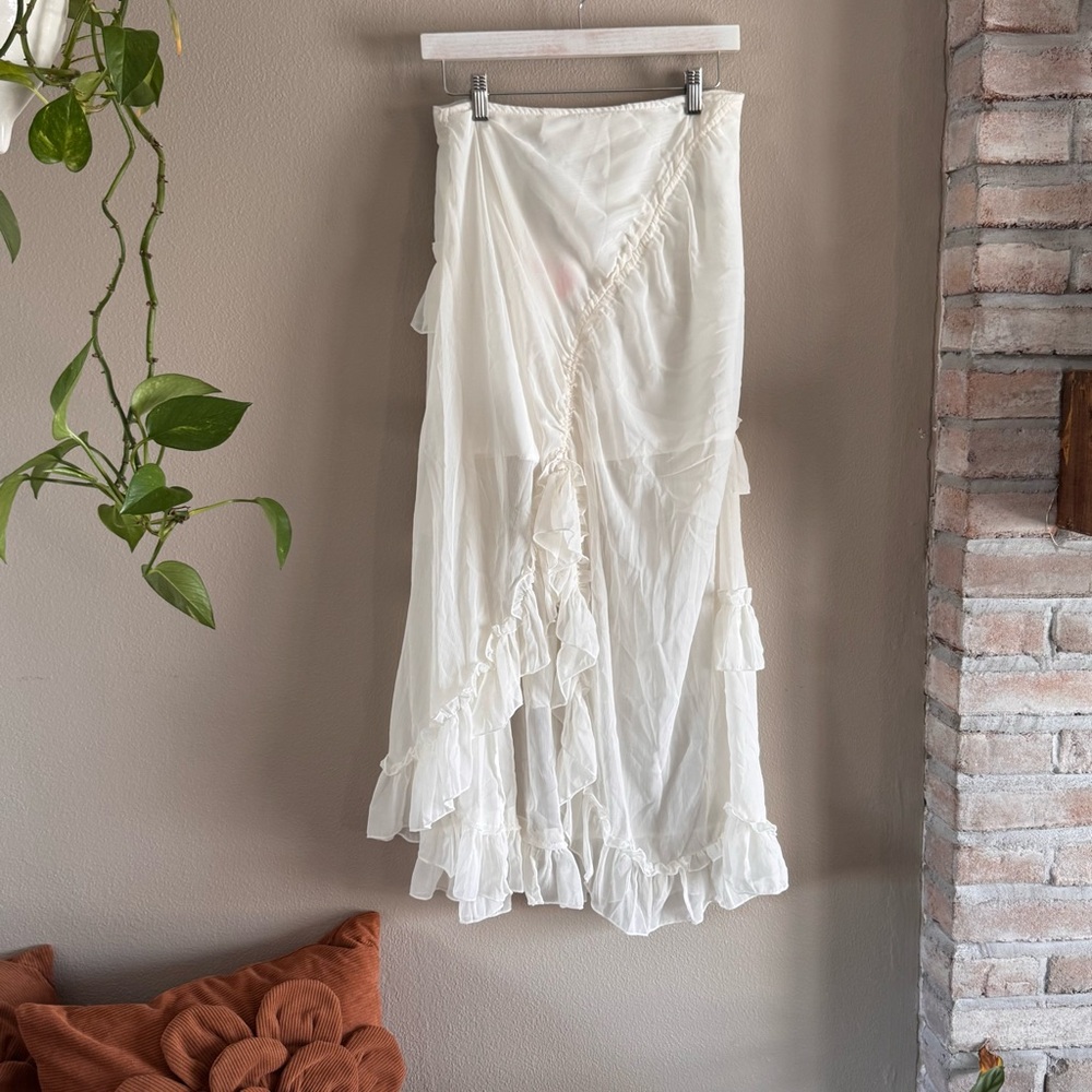 CIDER Ruffle Sheer Maxi Skirt / TikTok shop fave